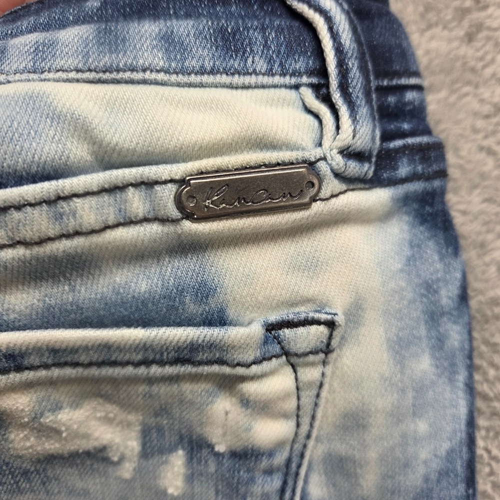 Kancan Signature Jeans Womens 28 Blue Boyfriend Cropped Mid Rise Acid Wash Denim - Picture 6 of 9